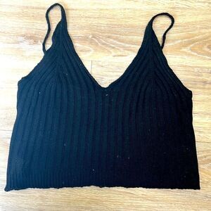𝅺shein Black Cotton Crop Top.  One Size